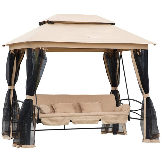 Outsunny 3 Person Patio Swing Chair, Gazebo Swing - 84A-056