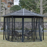 Outsunny 13 x 13 Hardtop Hexagonal Gazebo Canopy - 84C-256