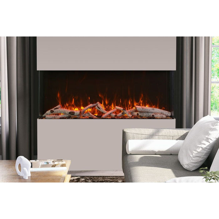 Amantii Panorama Tru View Extra Tall & Deep 60-inch 3-Sided Built In Indoor/Outdoor Electric Fireplace - 60-TRV-XT-XL / DESIGN‐MEDIA‐15PCE