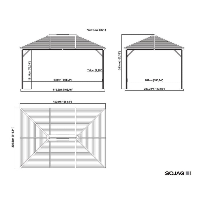 Sojag™ VENTURA II #93D Gazebo Steel Roof