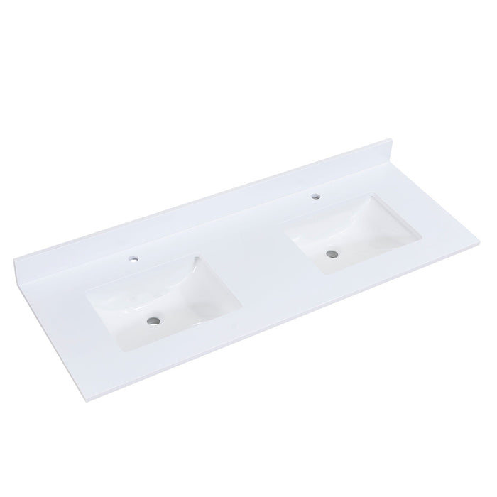 Altair Designs Viterbo Double Sink Bathroom Vanity Countertop in Snow White - 66073-CTP-SW - Backyard Provider