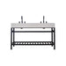 Altair Designs Merano 60" Double Stainless Steel Vanity Console with Aosta White Stone Countertop - 68060-AWAP-MB-NM - Backyard Provider