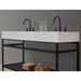 Altair Designs Merano 60" Double Stainless Steel Vanity Console with Aosta White Stone Countertop - 68060-AWAP-MB-NM - Backyard Provider
