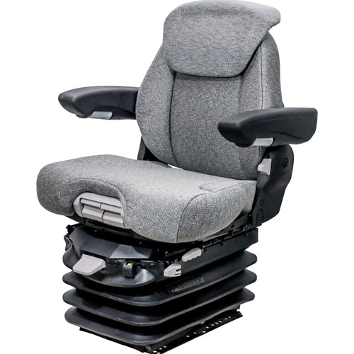 K & M Manufacturing Case IH 5100-5200 Series Maxxum KM 1061 Seat & Air Suspension - Gray Fabric
