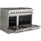 Forno 48 Inch Galiano Gas Range in Stainless Steel 8 Italian Burners, FFSGS6244-48