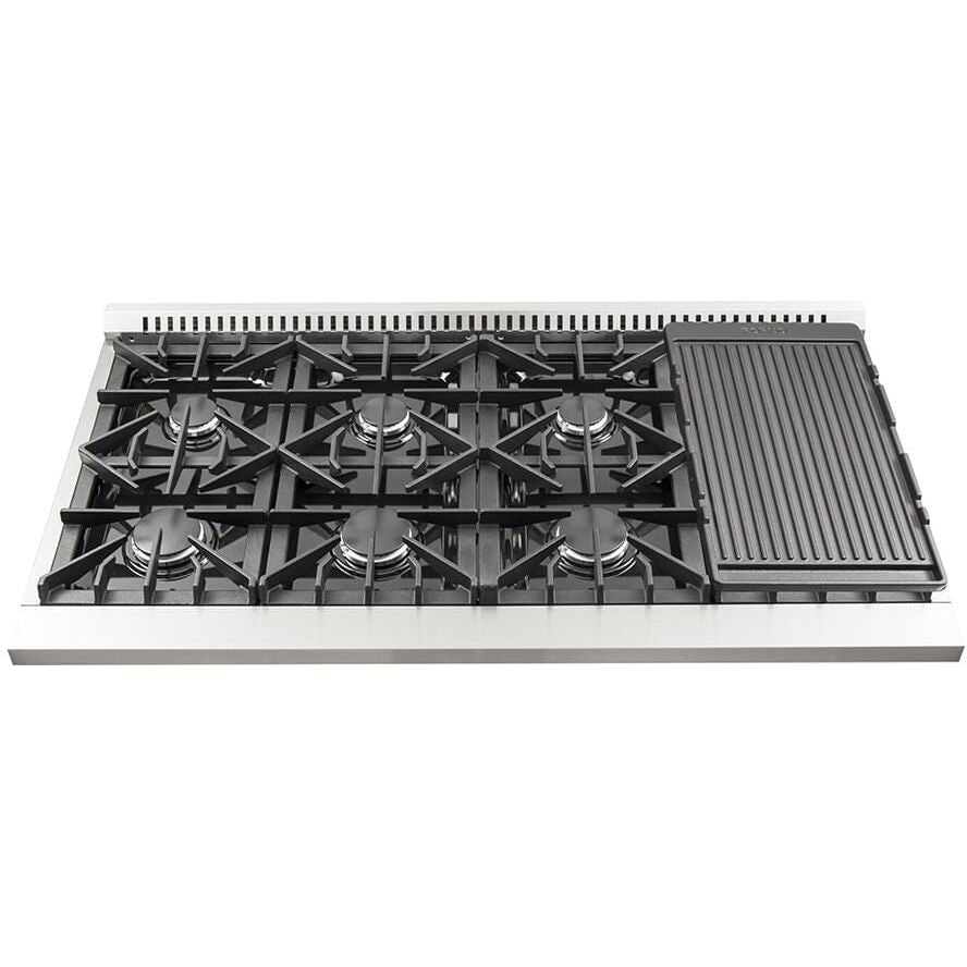 Forno 48 Inch Galiano Gas Range in Stainless Steel 8 Italian Burners, FFSGS6244-48