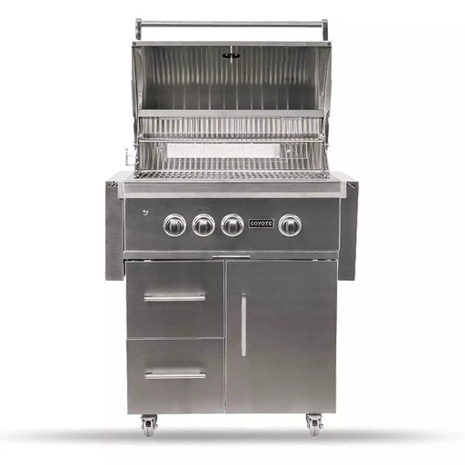 Coyote S-Series 30" Grill, LED Lights, Ceramics Freestanding Grill - C2SL30