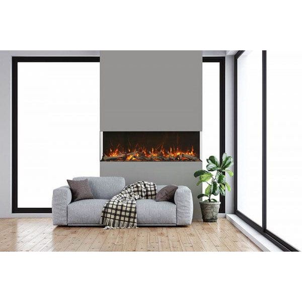 Amantii Panorama Tru View Extra Tall & Deep 88-inch 3-Sided Built In Indoor/Outdoor Electric Fireplace - 88-TRV-XT-XL / DESIGN‐MEDIA‐15PCE