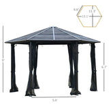 Outsunny 13 x 13 Hardtop Hexagonal Gazebo Canopy - 84C-256