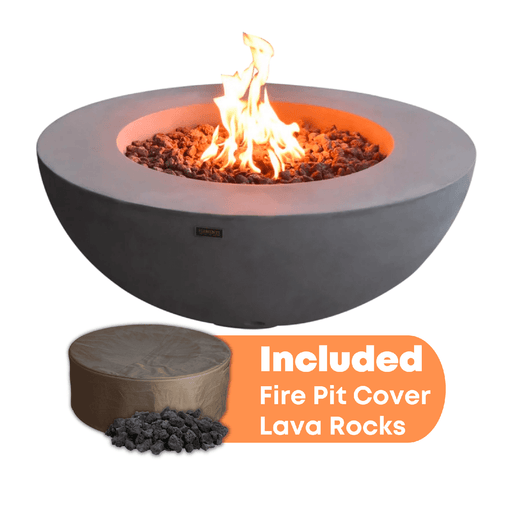 Elementi - Lunar Round Concrete Fire Pit Table OFG101