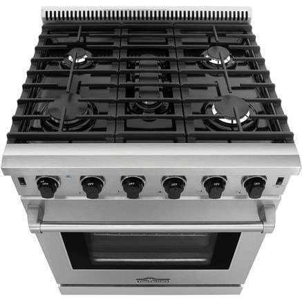 Thor Kitchen 30 in. 4.55 cu. ft. Professional Propane Gas Range in Stainless Steel - LRG3001ULP