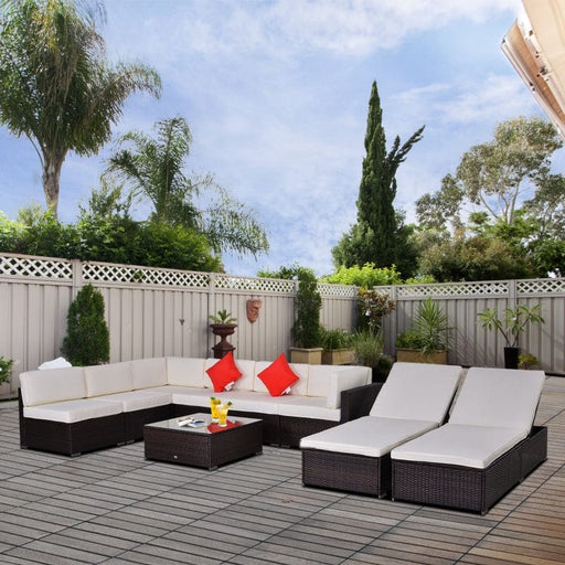 Outsunny 9 Piece Patio Furniture Set Outdoor - 01-0314
