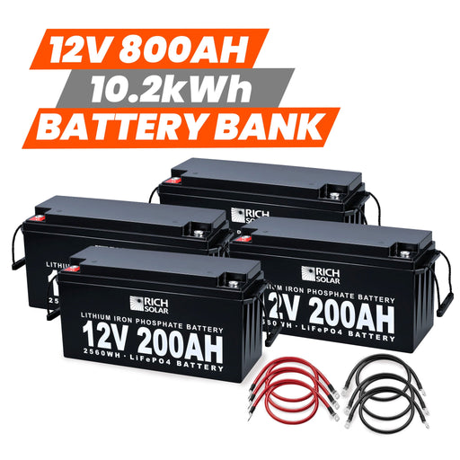 12V - 800AH - 10.2kWh Lithium Battery Bank - Backyard Provider