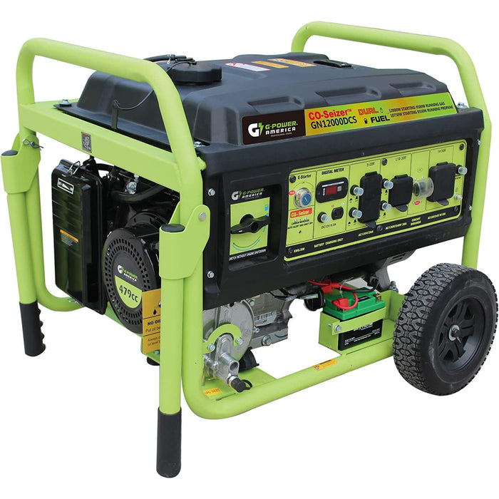 Green-Power America 12,000-Watt Portable Duel Fuel Generator with CO2 Sensor - GN12000DCS