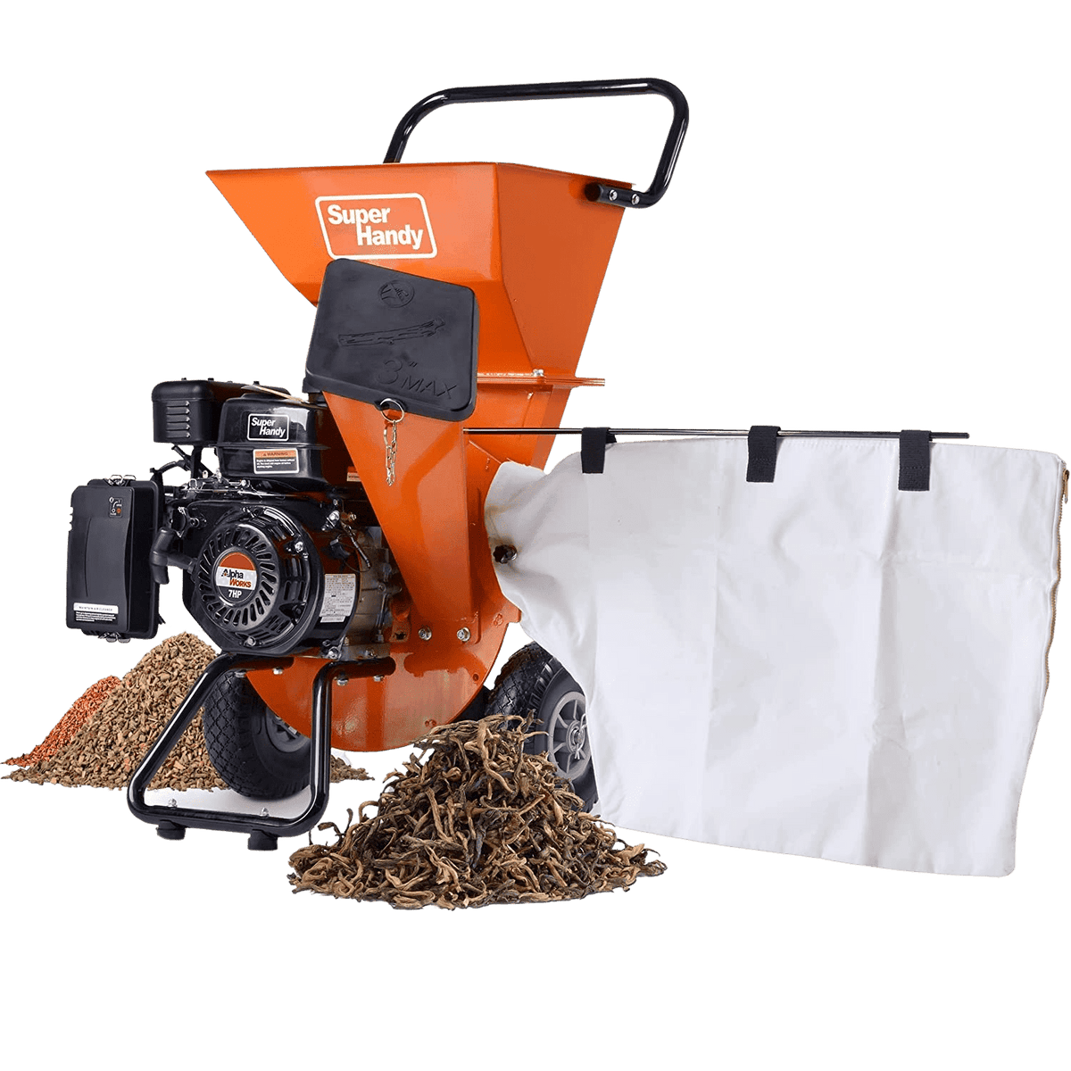 Super Handy GUO019 Wood Chipper Shredder Mulcher Ultra Heavy Duty 7HP 3 in 1 Multi-Function 3" Max Capacity New