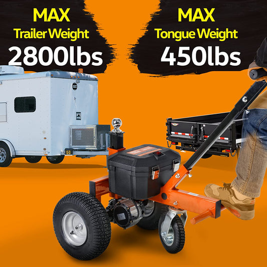 Super Handy GUO041 Electric Trailer Dolly 800W 12V 7Ah 2" Ball Mount 2800 lbs Max Trailer Weight Capacity New