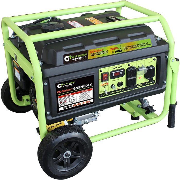 Green-Power America 5,250-Watt/4,750-Watt Dual Fuel Gasoline/Propane Powered Portable Generator - GN5250DCS