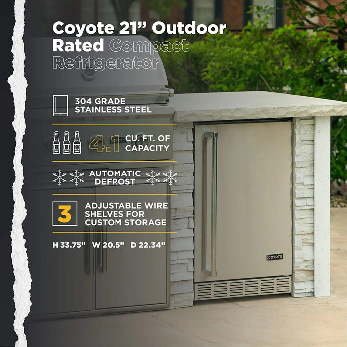 Coyote CBIR Outdoor Refrigerator 22"