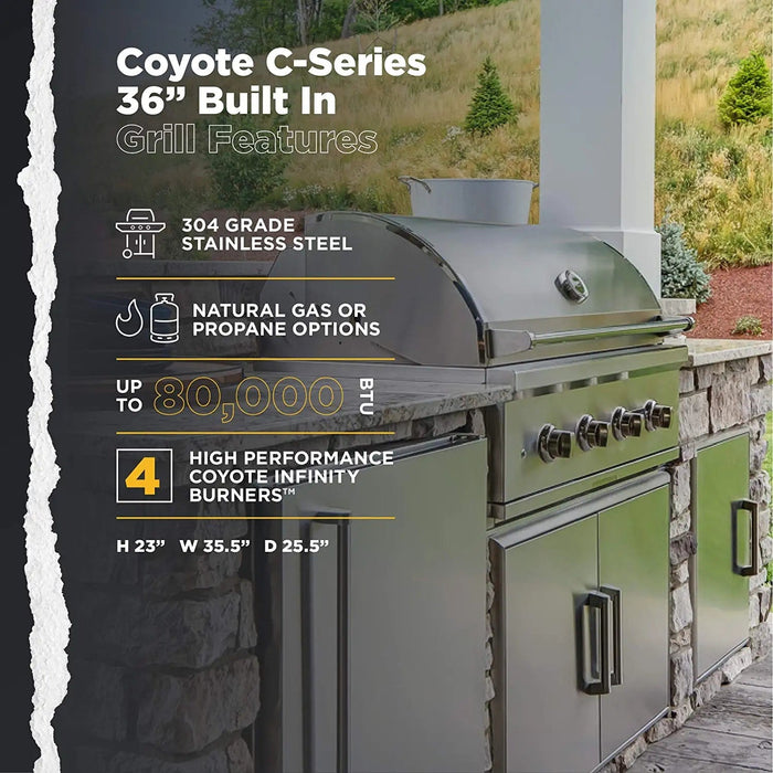 Coyote C-Series 36" Grill 4 Burner - C2C36
