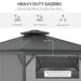 Outsunny Outdoor 2-Tier 10' x 10' Patio Hard Top Aluminum Gazebo w/ Mesh Privacy Sidewalls - 84C-145V02