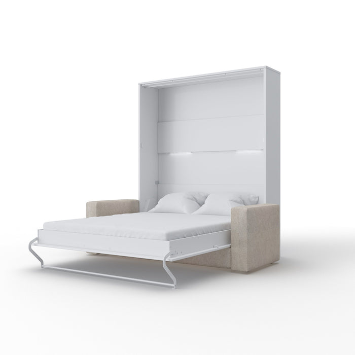 Maxima House Invento European Queen size Vertical Murphy Bed with a Sofa - IN014W-B - Backyard Provider