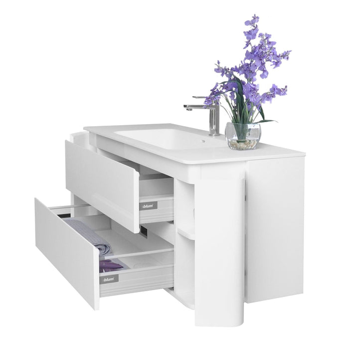 Ancerre Gwyneth Bathroom Vanity with Solid Surface Top Cabinet Set Collection - Backyard Provider
