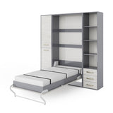 Maxima House Invento Vertical Wall Bed, European Full XL Size with 2 cabinets - IN140V-08/09W - Backyard Provider