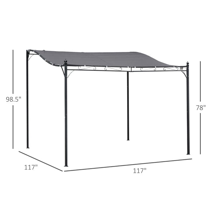 Outsunny 10' x 10' Steel Outdoor Pergola Gazebo Patio Canopy - 84C-038GY