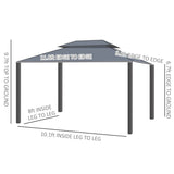 Outsunny 10x12 Hardtop Gazebo - 84C-215V01BK