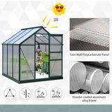 Outsunny 6' x 6' x 7' Polycarbonate Portable Walk-In Garden Greenhouse - 845-058