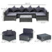 Outsunny 7-Piece Patio Furniture Sets PE Rattan Sectional Sofa Set - 860-212GY