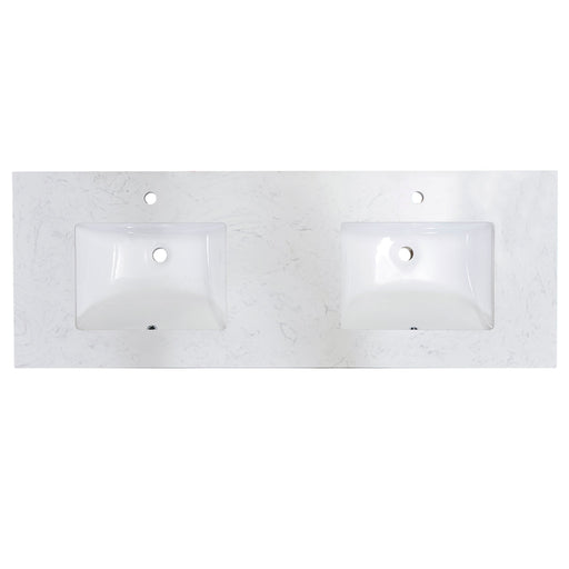 Altair Designs Salerno Double Sink Bathroom Vanity Countertop in Aosta White - 65073-CTP-AW - Backyard Provider