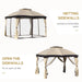 Outsunny 10' x 12' Outdoor Gazebo, Patio Gazebo Canopy - 84C-210BG