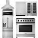 Thor Kitchen Appliance Package - 36 in. Natural Gas Range, Range Hood, Microwave Drawer, Refrigerator with Fridge and Ice Maker, Dishwasher, Wine Cooler, AP-LRG3601U-14