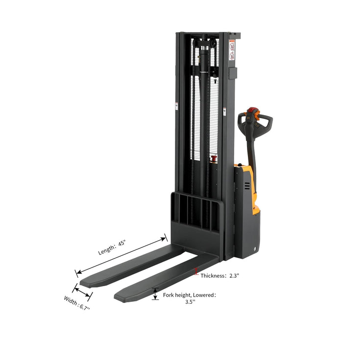 Apollolift Powered Forklift Full Electric Walkie Stacker 3300lbs Cap. Fixed Legs.98" Lifting A-3033 - Backyard Provider