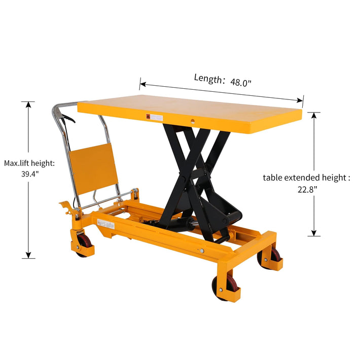 Apollolift Single Scissor Lift Table 3300lbs. 39.4" lifting height - A-2015 - Backyard Provider