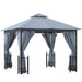 Outsunny 13' x 11' Patio Gazebo Canopy Garden Tent Sun Shade - 84C-331LG