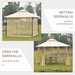 Outsunny 10' x 10' Steel Outdoor Patio Gazebo Canopy - 84C-010