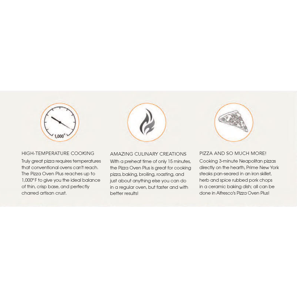 Alfresco Pizza Oven Plus Features