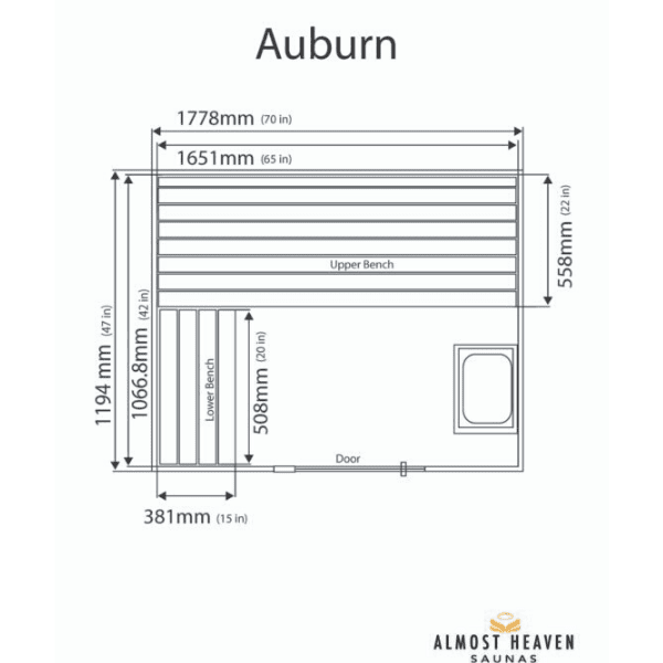Almost Heaven Auburn 2-3 Person Indoor Sauna