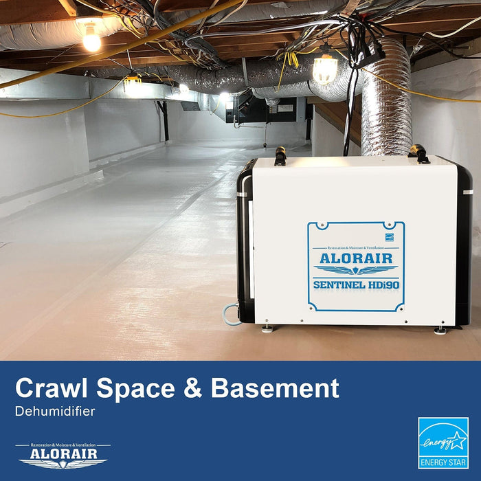 AlorAir Basement/Crawlspace Dehumidifiers 198 PPD Saturation , 90 Pints AHAM - Sentinel HDi90