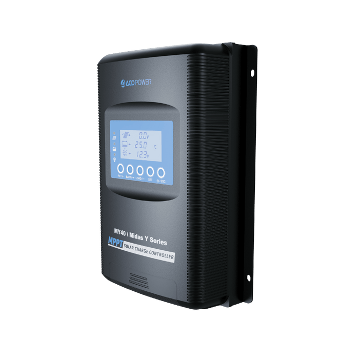 ACOPOWER Midas 40A MPPT Negative Ground Solar Panel Charge Controller LCD Display - HY-MY40