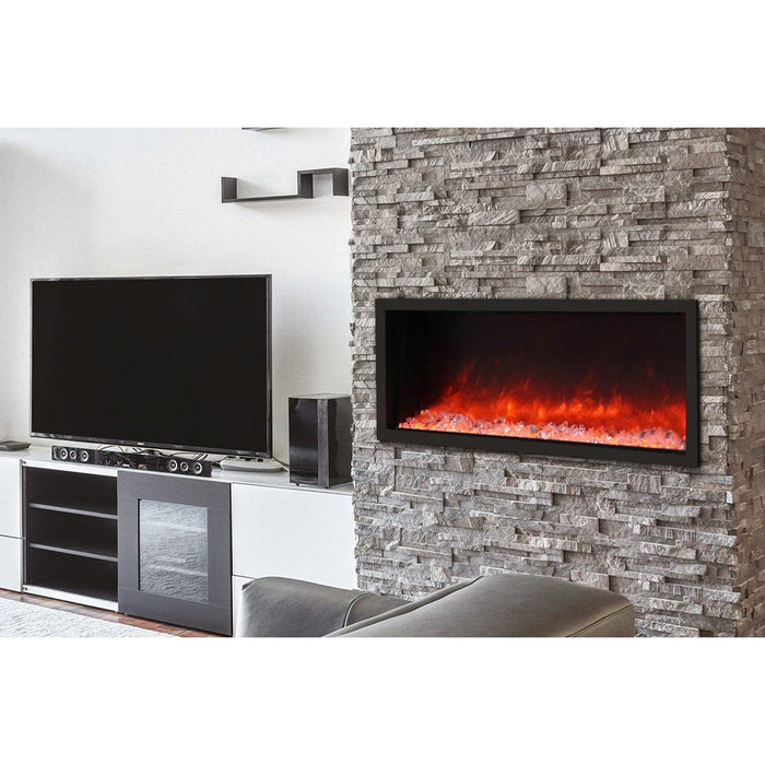 Amantii Panorama 50-inch Slim Built-in Indoor/Outdoor Linear Electric Fireplace - BI-50-SLIM-OD