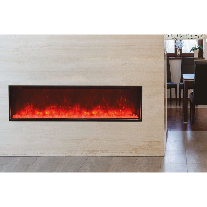 Amantii Panorama 60-inch Slim Built-in Indoor/Outdoor Linear Electric Fireplace - BI-60-SLIM-OD