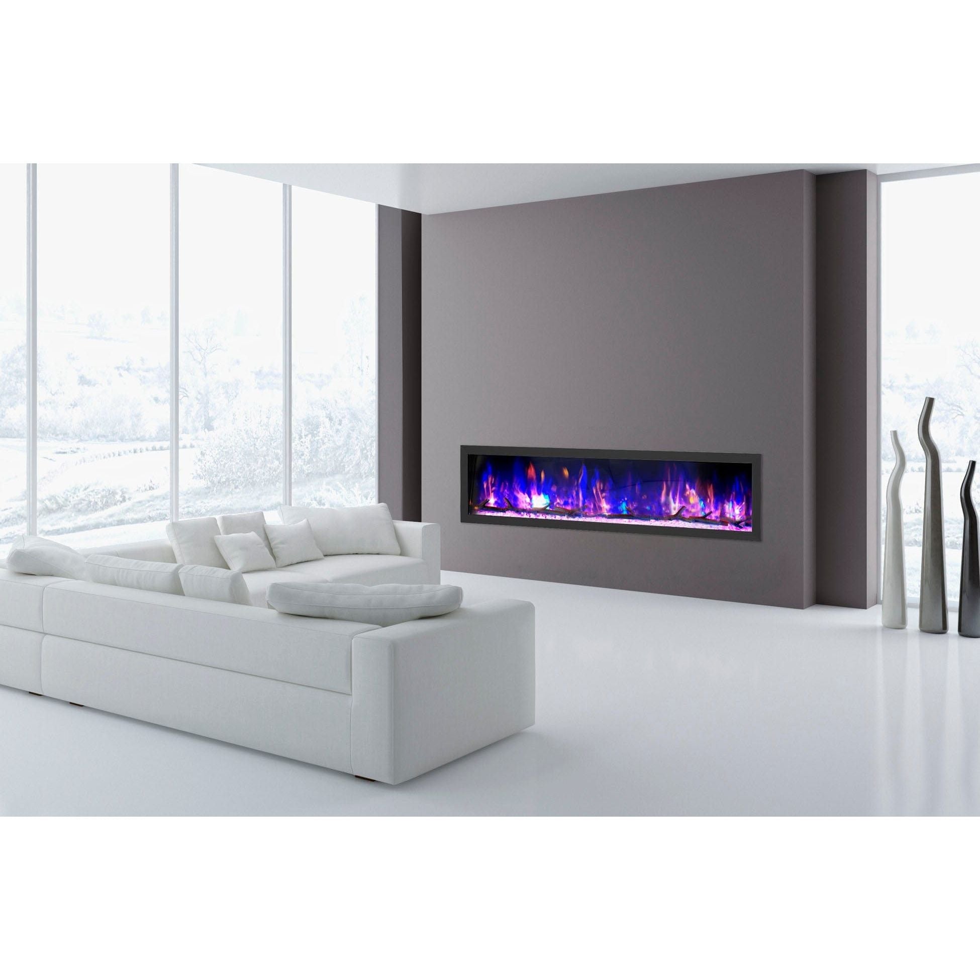 Dynasty Cascade 74'' Recessed Linear Electric Fireplace - DY-BTX74