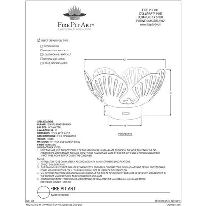 Barefoot Beach Fire Pit - specification