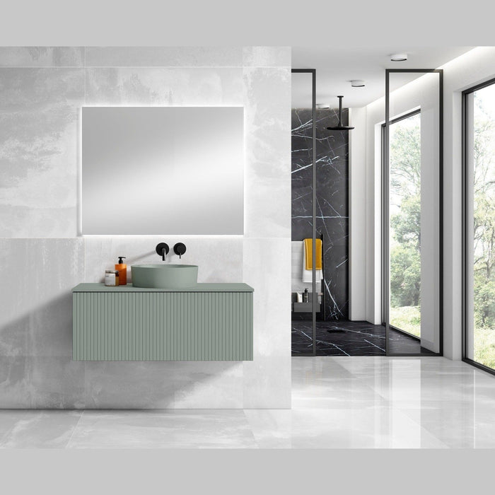 Lucena Bath 48" Bari Floating Vanity with Matching Top and Vessel SinkCeramic Sink in White, Grey or Green - Backyard Provider