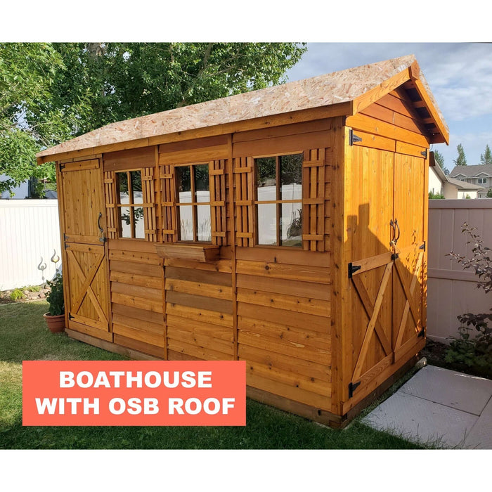 Cedarshed 16-ft x 8-ft Boathouse Gable Cedar Wood Storage Shed | Bt168