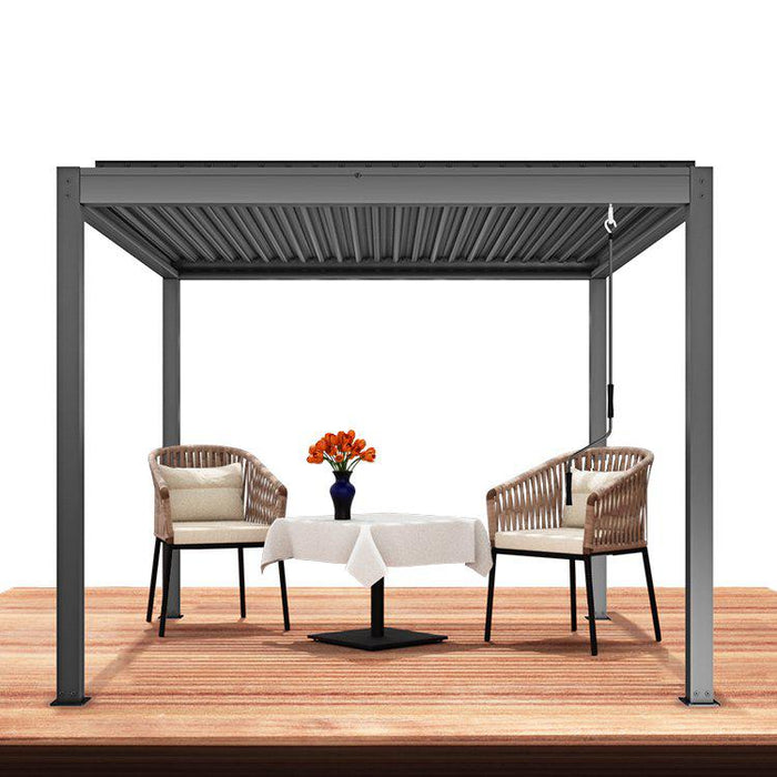 Bon Pergola 10' x 10' Manual Aluminum Louver Starry Pergola - BP-MASP-DG-10X10