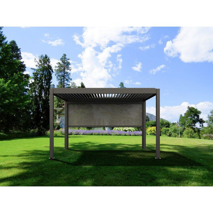 Bon Pergola Manual Wind Resistant Side Shade/Screen - Only for Villa Pergola Add-on Only - BP-MWRS-WH